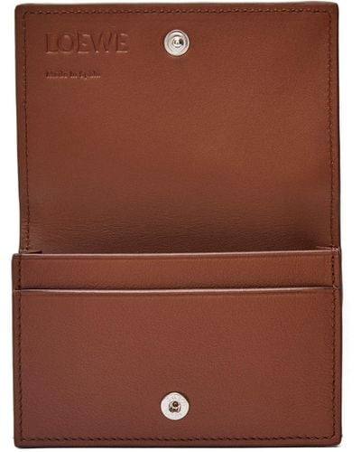 Loewe Luxury Puzzle Business Cardholder In Classic Calfskin - Brown