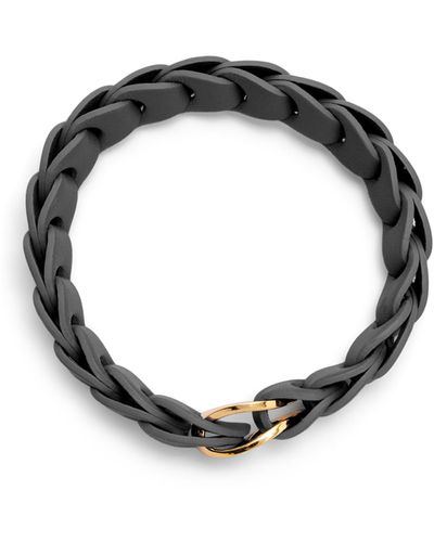Loewe Luxury Woven Bracelet In Calfskin - Black