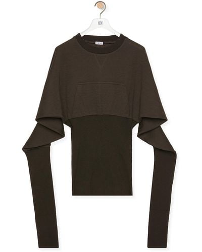 Loewe Sweatshirt In Wool And Cashmere - Black