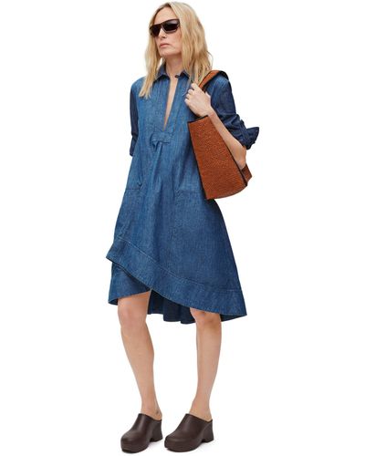 Loewe Tunic Dress In Cotton - Blue