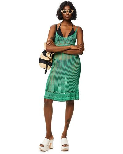 Loewe Luxury Strappy Dress In Viscose For - Green