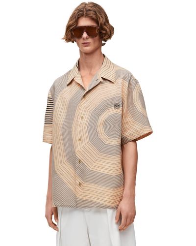 Loewe Luxury Short Sleeve Shirt In Linen - Natural