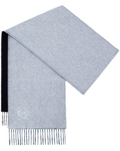 Loewe Luxury Scarf In Wool And Cashmere - Blue