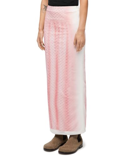 Loewe Luxury Tube Skirt In Mesh - Pink