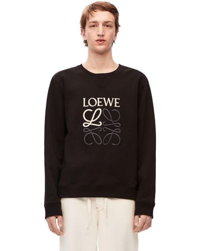 Loewe Luxury Anagram Regular Fit Sweatshirt In Cotton - Black