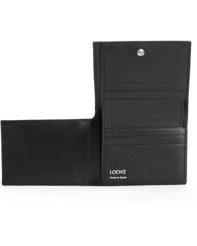 Loewe Luxury Folded Wallet In Shiny Nappa Calfskin - Black