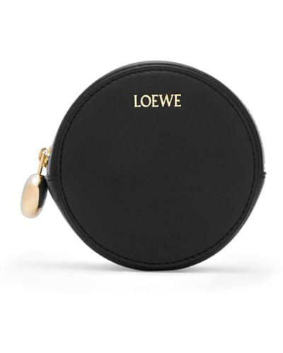 Loewe Luxury Pebble Cookie Key Holder In Shiny Nappa Calfskin For - Black