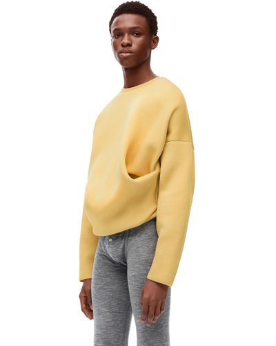 Loewe Luxury Draped Sweater In Silk And Cashmere - Metallic