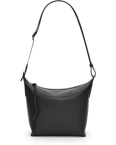 Loewe Luxury Small Cubi Crossbody Bag In Supple Smooth Calfskin And Jacquard - Black