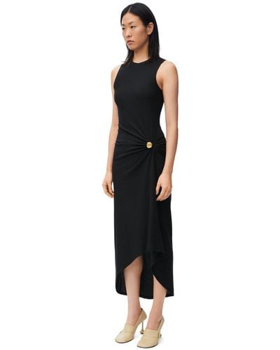 Loewe Luxury Pebble Dress In Cotton - Black