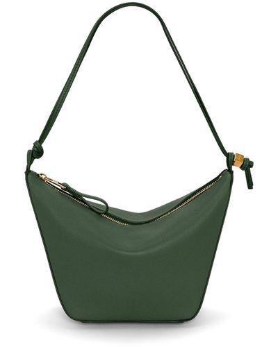 Loewe Mini Hammock Hobo Bag In Classic Calfskin - Green
