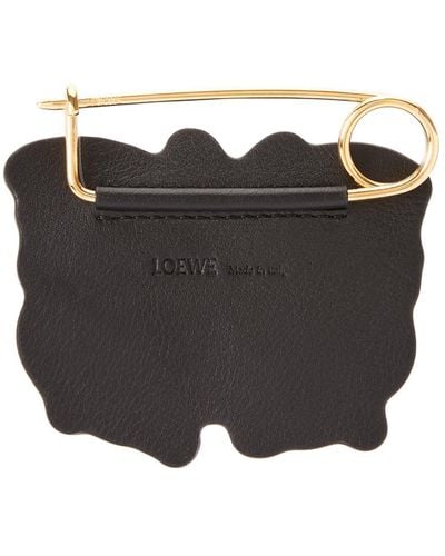 Loewe Luxury Butterfly Pin Charm In Calfskin And Metal - Multicolor