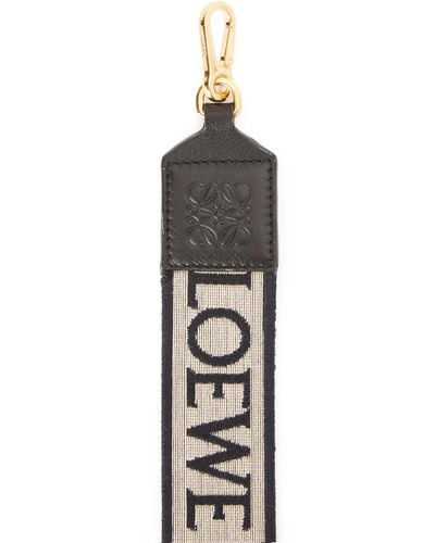 Loewe Luxury Anagram Strap In Jacquard And Calfskin - Black