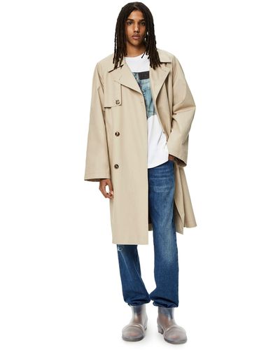 Loewe Trench Coat In Cotton - Multicolour