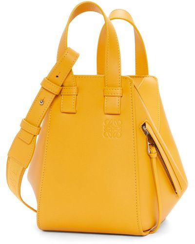 Loewe Luxury Compact Hammock Bag In Satin Calfskin For - Yellow
