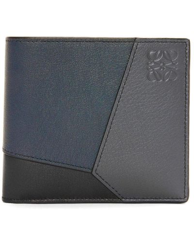 Loewe Puzzle Bifold Wallet In Classic Calfskin - White