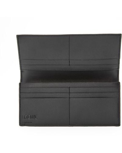 Loewe Long Horizontal Wallet In Soft Grained Calfskin - Gray