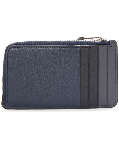 Loewe Luxury Puzzle Coin Cardholder In Classic Calfskin - Blue