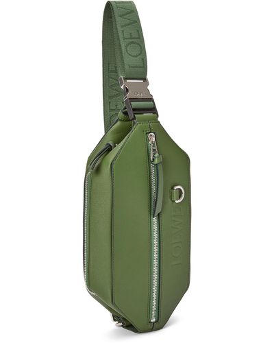 Loewe Luxury Convertible Sling In Classic Calfskin - Green