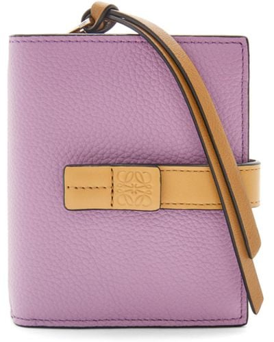 Loewe Luxury Compact Zip Wallet In Soft Grained Calfskin For - Purple