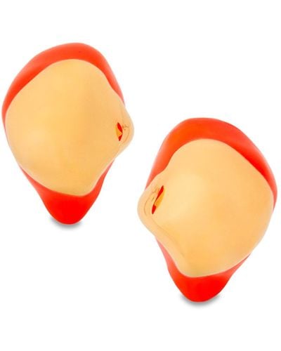Loewe Luxury Foam Drip Earrings In Sterling Silver And Enamel For - Orange