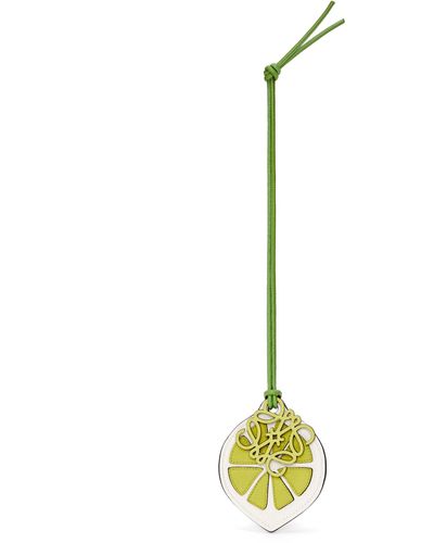 Loewe Lime Charm In Classic Calfskin - Metallic