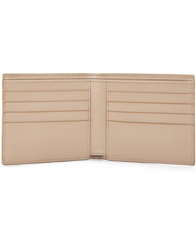 Loewe Luxury Bifold Coin Wallet In Soft Grained Calfskin - Natural