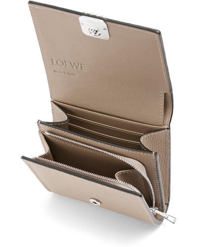 Loewe Luxury Anagram Compact Flap Wallet In Pebble Grain Calfskin - Multicolor