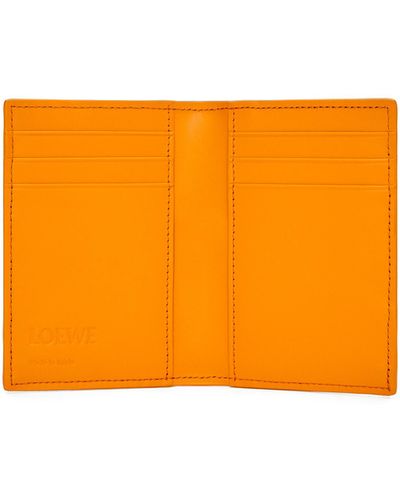 Loewe Puzzle Bifold Cardholder In Classic Calfskin - Orange