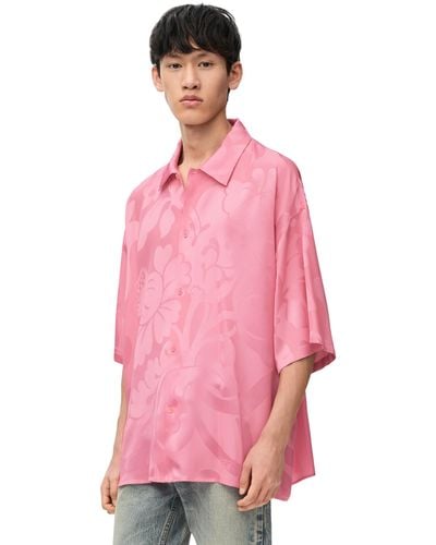 Loewe Short Sleeve Shirt In Viscose - Pink