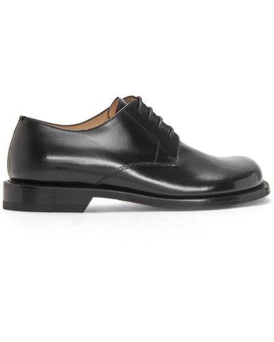 Loewe Campo Derby Shoe In Brushed Calfskin - Black