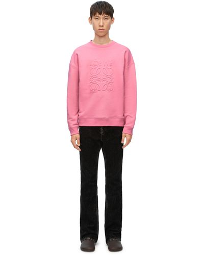 Loewe Luxury Relaxed Fit Sweatshirt In Cotton - Pink