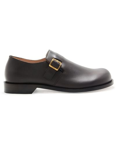 Loewe Campo Buckle Derby In Calfskin - White