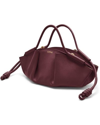 Loewe Small Paseo Bag In Shiny Nappa Calfskin - Brown