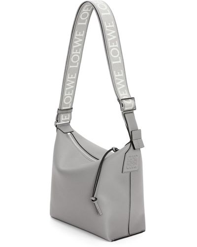 Loewe Small Cubi Crossbody Bag In Supple Smooth Calfskin And Jacquard - White