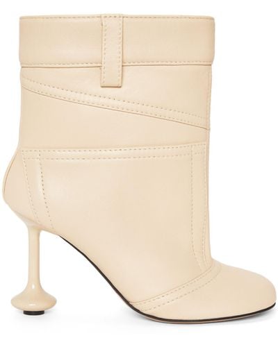 Loewe Leather Toy Ankle Boots 90 - Natural