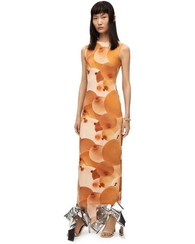 Loewe Luxury Balloon Print Dress In Technical Jersey For Women - Metallic