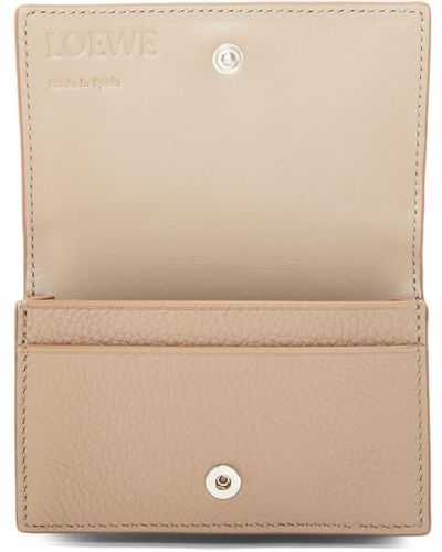 Loewe Luxury Business Cardholder In Soft Grained Calfskin - Natural