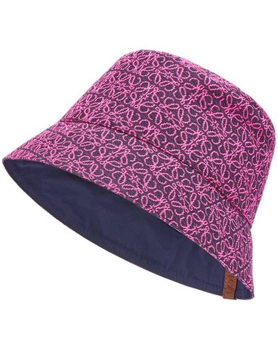 Loewe Reversible Anagram Bucket Hat In Jacquard And Nylon - Pink