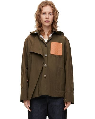 Loewe Hooded Parka In Cotton - Multicolor