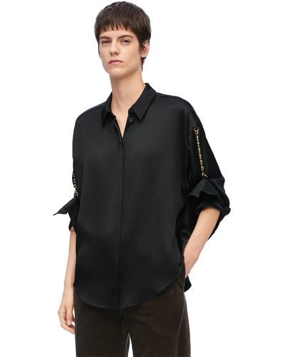 Loewe Luxury Chain Shirt In Silk - Black