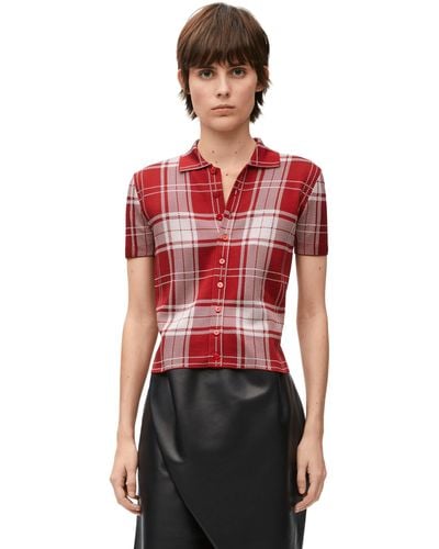 Loewe Luxury Polo Shirt In Silk For - Red