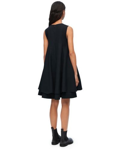 Loewe Silk And Wool Mini Dress - Black