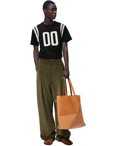 Loewe Luxury Regular Fit T-shirt In Cotton And Viscose - Black