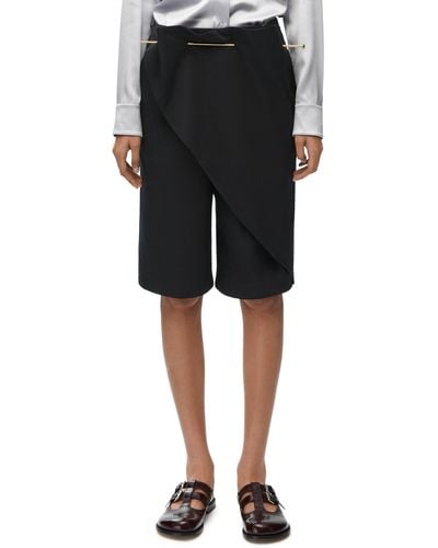 Loewe Luxury Pin Shorts In Cotton - Black