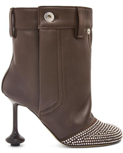 Loewe Leather And Crystal Toy Boot - Brown