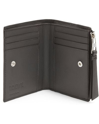 Loewe Luxury Puzzle Slim Compact Wallet In Classic Calfskin - Black