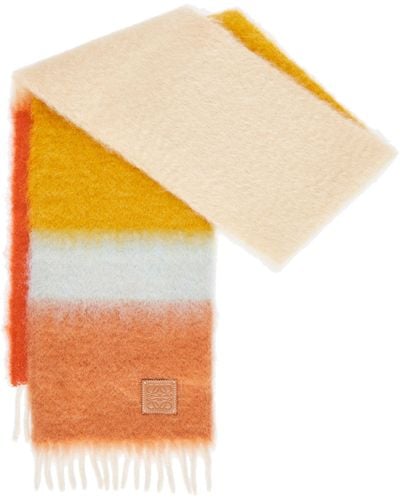 Loewe Luxury Scarf In Mohair And Wool - Orange