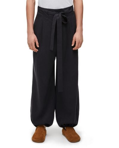 Loewe Luxury Pants In Silk Blend - Black