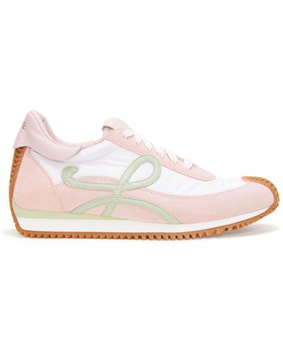 Loewe Flow Runner Monogram Leather And Shell Trainers - Pink